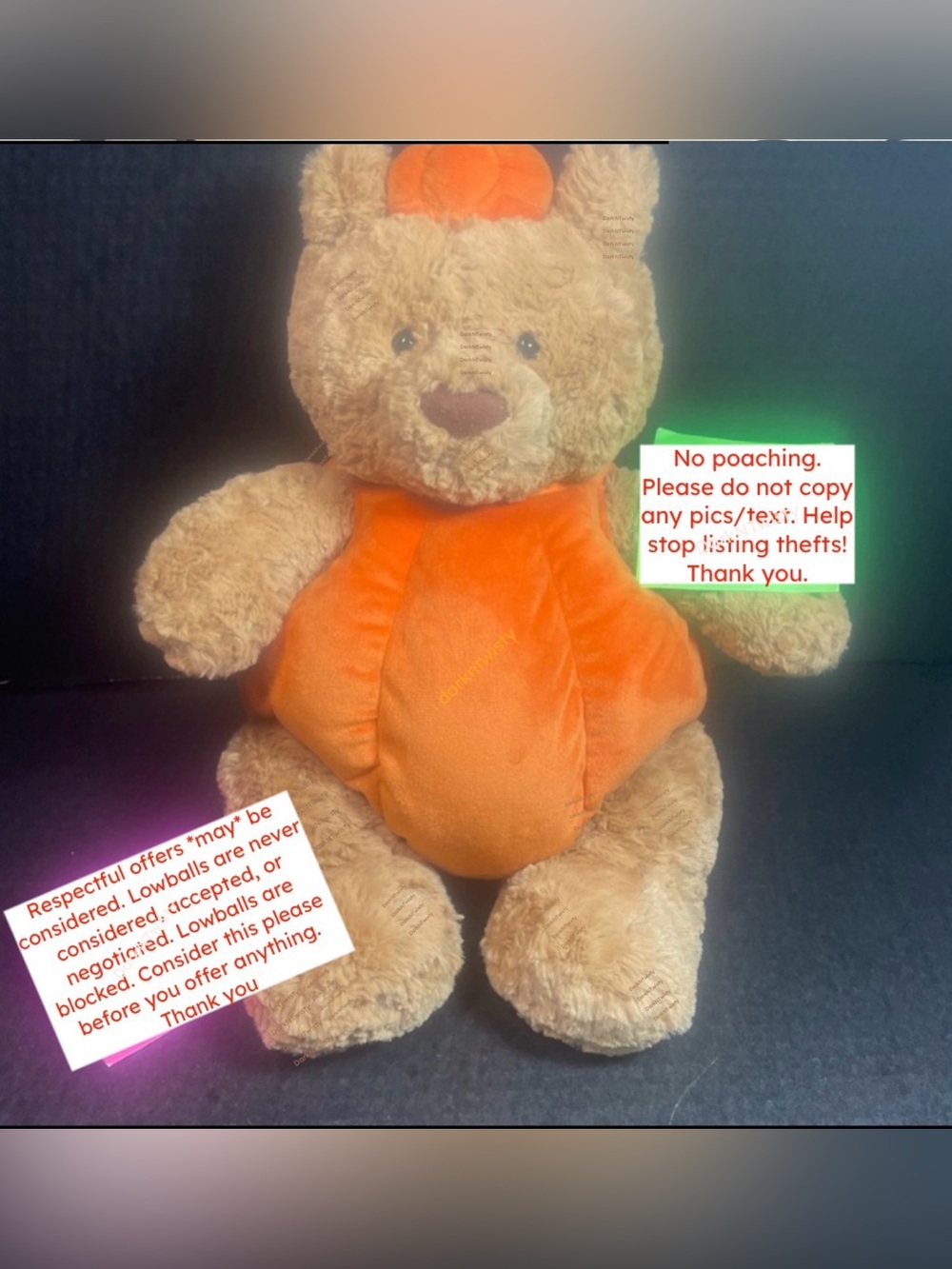 RETIRED BNWT JELLYCAT BARTHOLOMEW BEAR PUMPKIN PRICE FIRM NO TRADES